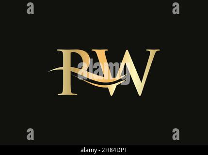 Modern PW logotype for luxury branding. Initial PW letter business logo design vector Stock Vector