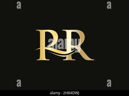 Initial Letter PR Linked Logo for business and company identity. Modern Letter PR Logo Vector Template with modern trendy Stock Vector