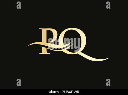 Modern PQ logotype for luxury branding. Initial PQ letter business logo design vector Stock Vector