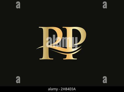 Elegant and stylish PP logo design for your company. PP letter logo. PP Logo for luxury branding. Stock Vector