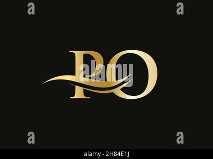 PO Letter Linked Logo for business and company identity. Initial Letter PO Logo Vector Template Stock Vector