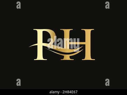 Initial monogram letter PH logo design Vector. PH letter logo design with modern trendy Stock Vector