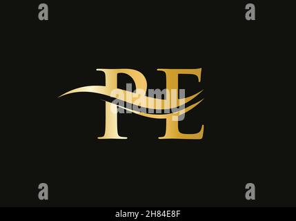 Initial PE letter business logo design vector template with minimal and modern trendy. PE logo design Stock Vector