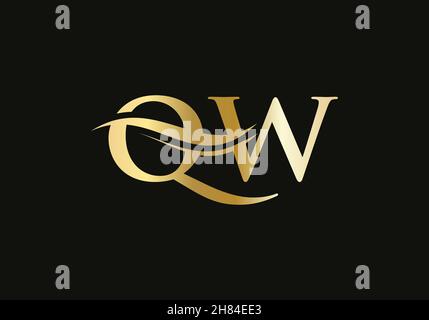 Modern QW logotype for luxury branding. Initial QW letter business logo design vector Stock Vector