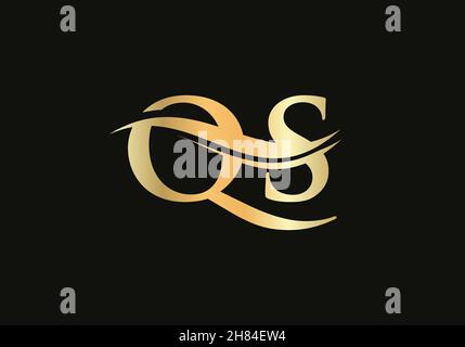 QS Linked Logo for business and company identity. Creative Letter QS logo Vector Stock Vector