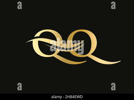 Modern QQ logotype for luxury branding. Initial QQ letter business logo design vector Stock Vector