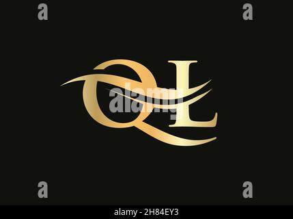 Creative QL letter with luxury concept. Modern QL Logo Design for business and company identity Stock Vector