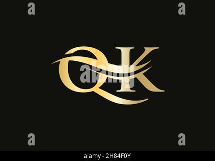 Modern QK Logo Design for business and company identity. Creative QK letter with luxury concept Stock Vector