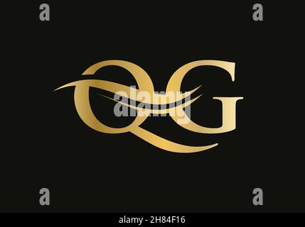 Initial linked letter QG logo design. Modern letter QG logo design vector with modern trendy Stock Vector