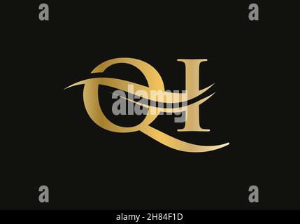 QI Logo Design for business and company identity. Creative QI letter with luxury concept Stock Vector