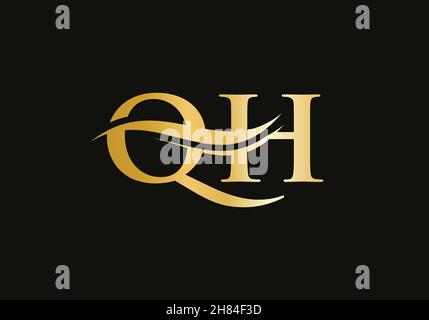 Initial monogram letter QH logo design Vector. QH letter logo design with modern trendy Stock Vector