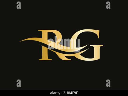 Initial linked letter RG logo design. Modern letter RG logo design vector with modern trendy Stock Vector