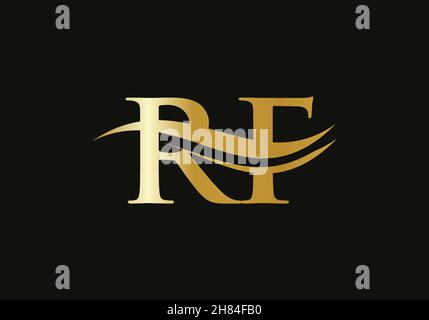 Modern letter RF logo design Vector. Initial linked letter RF logo design with creative, minimal and modern trendy Stock Vector