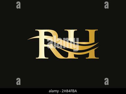 Initial monogram letter RH logo design Vector. RH letter logo design with modern trendy Stock Vector