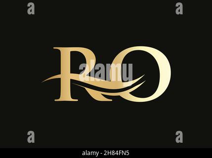 RO Letter Linked Logo for business and company identity. Initial Letter RO Logo Vector Template Stock Vector