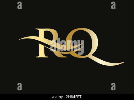 Modern RQ logotype for luxury branding. Initial RQ letter business logo design vector Stock Vector