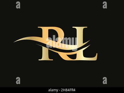 Creative RL letter with luxury concept. Modern RL Logo Design for business and company identity Stock Vector