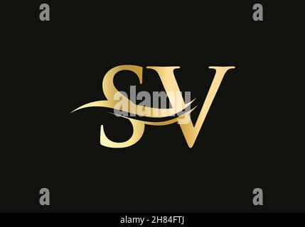 Modern SV logotype for luxury branding. Initial SV letter business logo design vector Stock Vector
