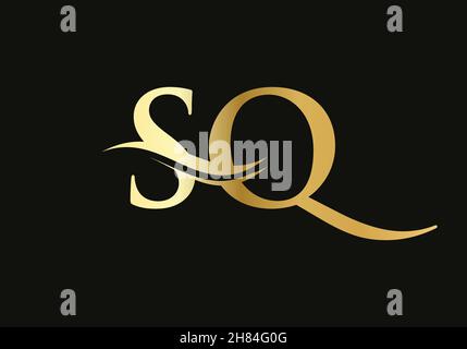 SQ Letter Linked Logo for business and company identity. Initial Letter SQ Logo Vector Template Stock Vector