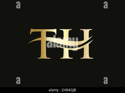 Initial monogram letter TH logo design Vector. TH letter logo design with modern trendy Stock Vector