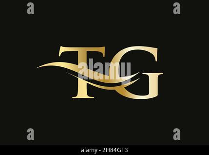 Initial linked letter TG logo design. Modern letter TG logo design vector with modern trendy Stock Vector