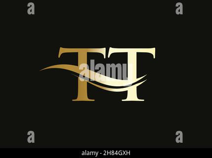 Initial Letter TT Linked Logo for business and company identity. Modern Letter TT Logo Vector Template with modern trendy Stock Vector
