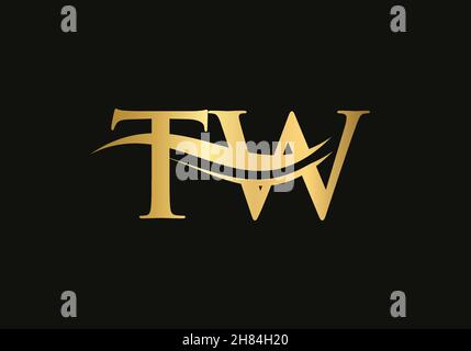 Initial Letter TW Linked Logo for business and company identity. Modern Letter TW Logo Vector Template with modern trendy Stock Vector