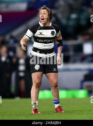 London, England, 27th November 2021, Rugby Union, Killik Cup, Barbarians Women v South Africa Women, Twickenham, 2021, 27/11/2021 Katy Daley-McLean of Barbarians reacts Credit:Paul Harding/Alamy Live News Stock Photo