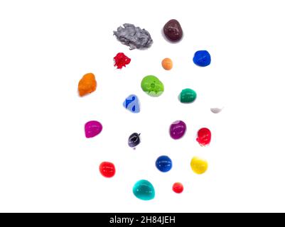 watercolor dots on white background Stock Photo