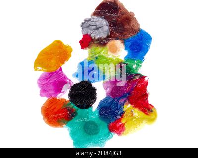 multicolor splash watercolor on white background Stock Photo