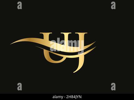 Letter UJ Logo Design for business and company identity. Creative UJ letter with luxury concept Stock Vector