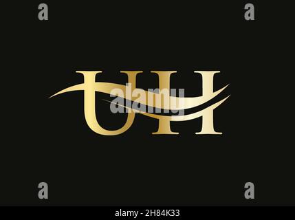 Initial monogram letter UH logo design Vector. UH letter logo design with modern trendy Stock Vector