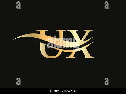 UX Linked Logo for business and company identity. Creative Letter UX Logo Vector Stock Vector
