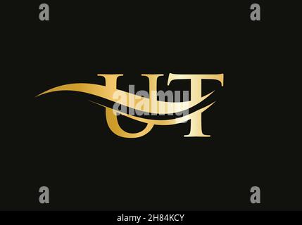 Initial Letter UT Linked Logo for business and company identity. Modern Letter UT Logo Vector Template with modern trendy Stock Vector