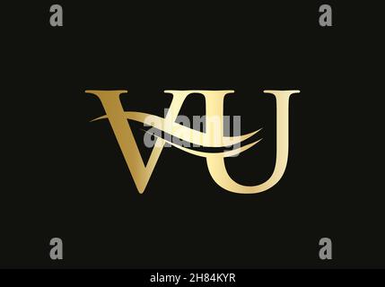 Modern VU logotype for luxury branding. Initial VU letter business logo design vector Stock Vector