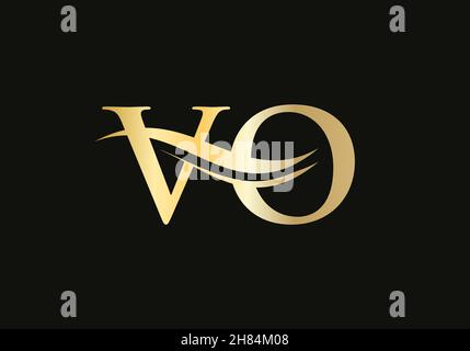 VO Letter Linked Logo for business and company identity. Initial Letter VO Logo Vector Template Stock Vector