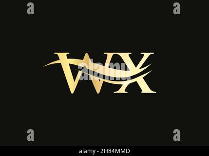 WX Linked Logo for business and company identity. Creative Letter WX Logo Vector Stock Vector