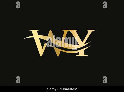 Swoosh Letter WY Logo Design for business and company identity. Water Wave WY Logo with modern trendy Stock Vector