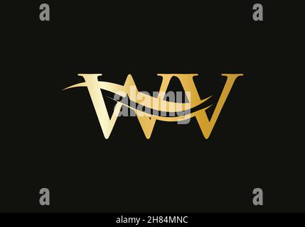 Modern WV logotype for luxury branding. Initial WV letter business logo design vector Stock Vector