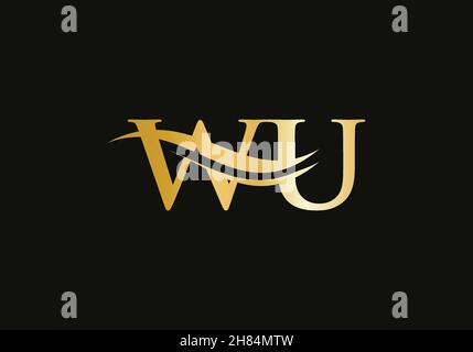 Modern WU logotype for luxury branding. Initial WU letter business logo design vector Stock Vector