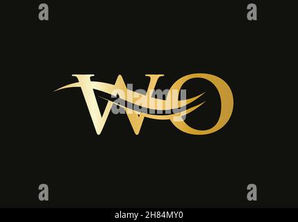 WO Letter Linked Logo for business and company identity. Initial Letter WO Logo Vector Template Stock Vector
