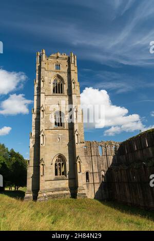 Fountaina Abbey, Ripon, North Yorkshire, England - Cistercian abbey mostly dating from 13th to 15th centuries. Abbot Huby's 160 ft tower early 1500s.