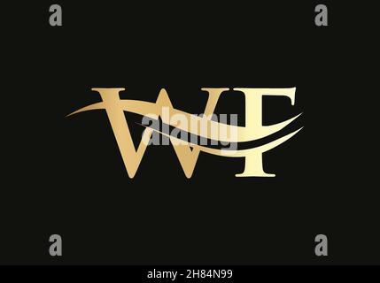 Modern letter WF logo design Vector. Initial linked letter WF logo design with creative, minimal and modern trendy Stock Vector