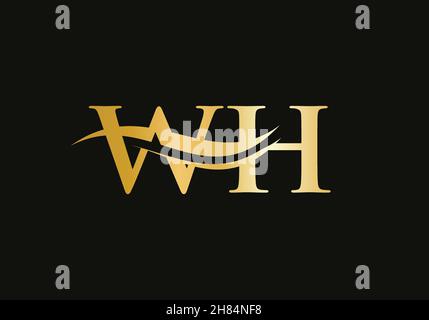 Initial monogram letter WH logo design Vector. WH letter logo design with modern trendy Stock Vector