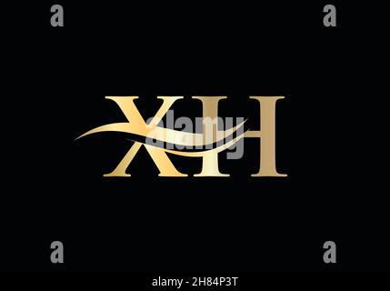 Initial monogram letter XH logo design Vector. XH letter logo design with modern trendy Stock Vector