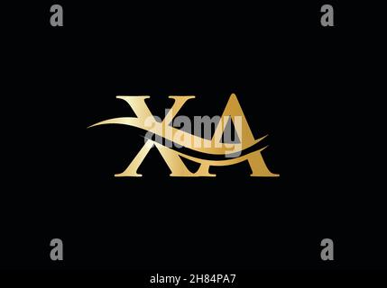 Initial XA letter linked logo vector template. Swoosh letter XA logo design. X A Logo design with modern trendy Stock Vector