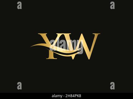 Swoosh Letter YW Logo Design for business and company identity. Water Wave YW Logo with modern trendy Stock Vector