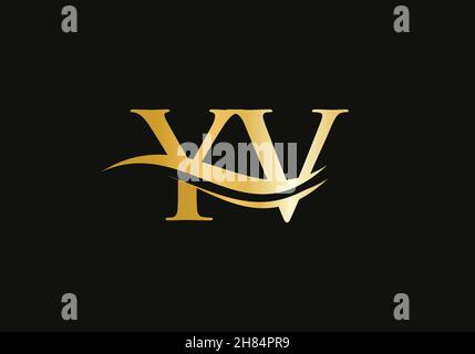 Water Wave YV Logo Vector. Swoosh Letter YV Logo Design for business and company identity Stock Vector