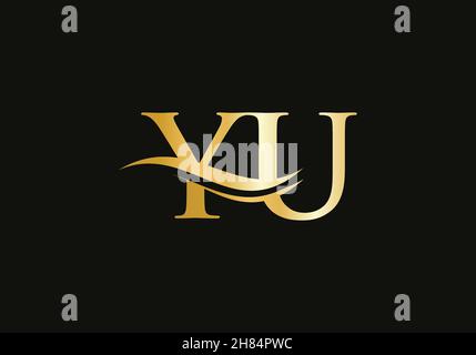 Modern YU logotype for luxury branding. Initial YU letter business logo design vector Stock Vector