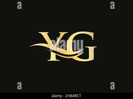 Initial linked letter YG logo design. Modern letter YG logo design vector with modern trendy Stock Vector